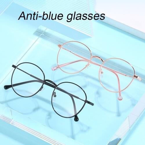 Vintage Очки 2021 Classic Round Metal Frame Eyeglasses Blue Light Blocking Clear Lens Glasses For Men Women Очки Декоративные