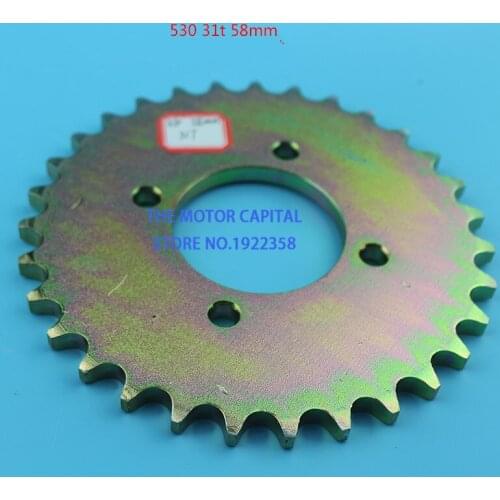 High quality Motorcycle parts Chain 530 Rear Sprocket 31T tooth 58mm For motorcycle dirt bike