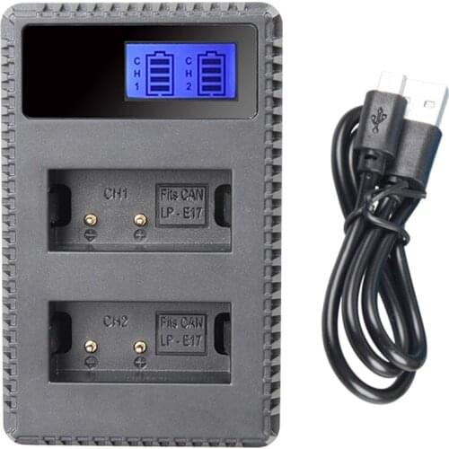 Dvisi LCD Camera Charger LP-E6 LP-E8 LP-E10 LP-E12 LP-E17 NB-6L NB-10L For Canon Camera battery EOS 5DSR 5D Mark II 5D Mark III