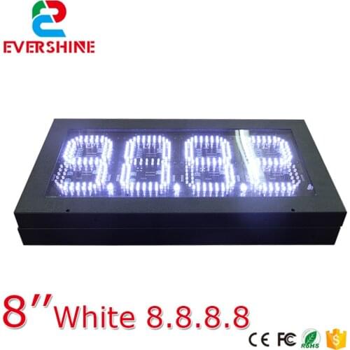 7 Segment Oil Gas fuel white 8'' digital numbers led petrol station price display sign outdoor waterproof board