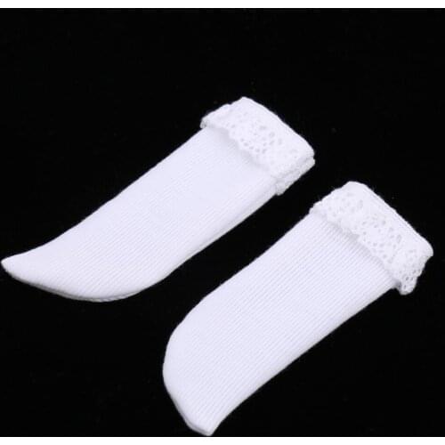 1/4 White Socks with Lace Trim for SD DD KID DOC BJD Clothes Accessories