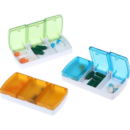 1PCS 3 Grids Pill Box Case Pills Organizer Case Portable Travel Medical Drugs Tablet Storage Container Medicine Box
