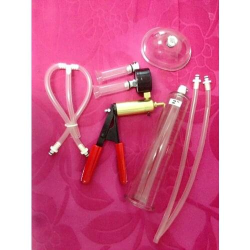 1pcs penis cup +1pcs vagina cup+ 2pcsnippel cup+1pcs handpump penis Enlargement Enhancement Female Breast Exercise breast pump