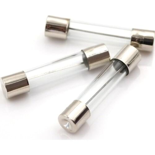 100Pcs 250V Fast-Blow Glass Tube Fuses 2A 5A 6A 8A 10A 15A Glass Tube Fuse Assorted Kits Quick Blow Glass Tube Fus