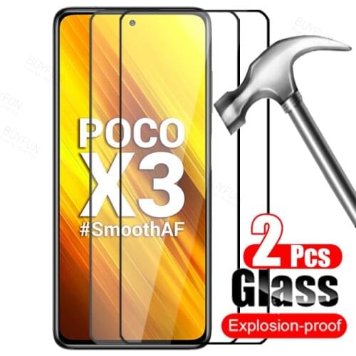 2Pcs For Xiaomi POCO X3 NFC Case Tempered Glass For Xiaomi POCOX3 X 3 Xiami Xiomi POCCO X3 Protective Film