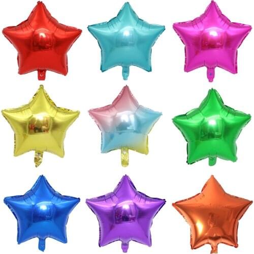 2pcs/lot 18 inch Five Pointed Star Foil Balloons Wedding Children Birthday Party Decorations Baby Shower Decor Kids Globos Toys
