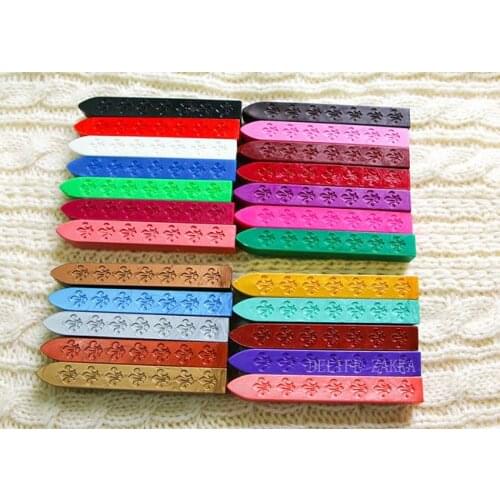 24 colors can choose vintage Retro Sealing Wax Seal Dedicated Beeswax Stick Wax Strips Paint Stamp Rod Wax Grip Mount for Stamps