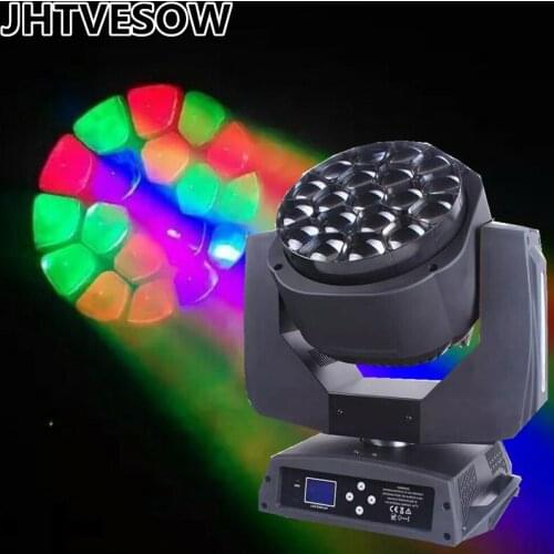 2pcs+1 flight case disco bee eyes moving head wash night party light club dj 19x15w rgbw 4in1 moving head fixture equipment