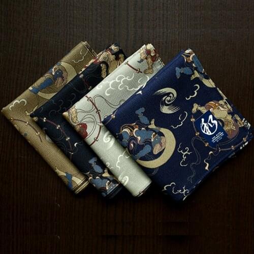 52*52CM Mens Big Square Handkerchiefs Ethnic Style Printing Cotton Thick Hankies High Quality Casual Males Pocket Towel SY518