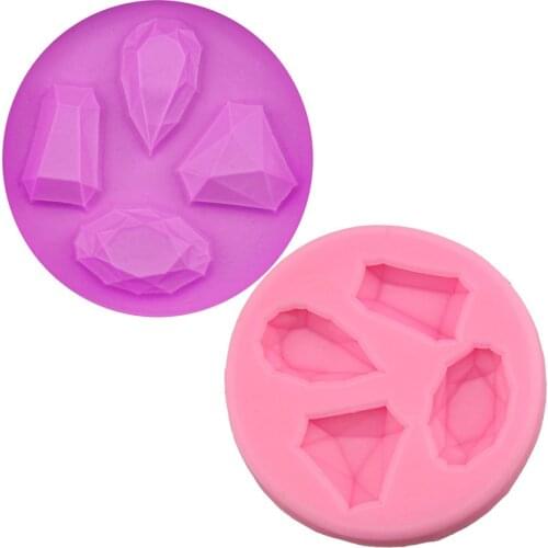 Gem Crystal Diamond Cake Mold Baking Turned Sugar Cake Chocolate Silicone Gypsum Drop Glue DIY Soap Mould