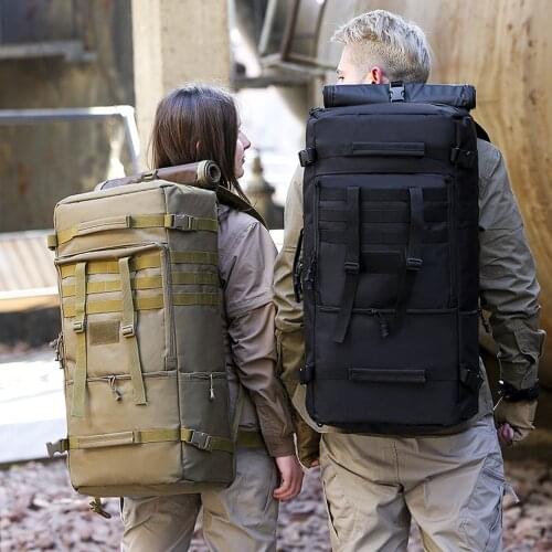 60L Large Camping Bag Multifunction Military Tactical Backpack Molle Hunting Outdoor Army Climbing Travel Fishing Bags XA224Y