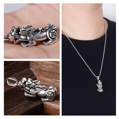 Fashion Animal Pendant Male Necklace Choker Accessories Retro Men Necklace Silver Plated Chain On Neck For Boy Birthday Gift