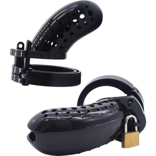 Black S/L CB Plastic Chastity Lock Penis Rings for Man Imprisoned JJ Penis Cover Tube Alternative Toys for Men G7-3-22