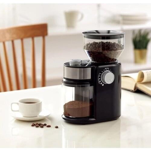 Electric Coffee Grinder Coffee Mill Machine Coffee Bean Grinder Machine Flat Burrs Grinding Machine Black EU PLUG