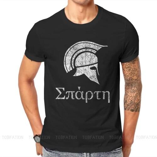 Ancient Greeks Spartan Warrior Tshirt Black for Men Large T Shirt Casual Mens Tops Tee