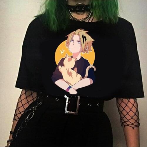 Japanese Anime My Hero Academia T-shirt Hip Hop Kaminari Denki Harajuku Graphic Short Sleeve Tshirt