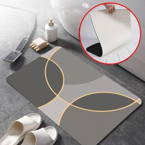 Bath Mat Diatom Mud Anti-slip Entrance Doormat Water Absorption Quick-drying Bedroom Kitchen Floor Rugs Home Living Room Carpet