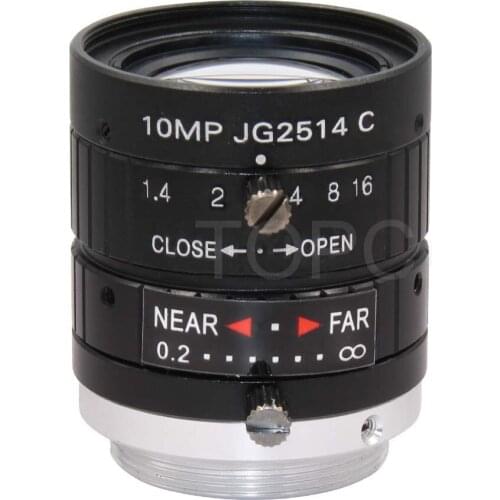 HD 10MP CCTV Camera Lens 25mm F1.4 Aperture Mount C for CCTV Camera or Industrial Microscope road monitoring