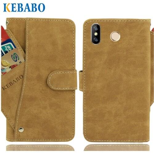 Leather Wallet HOMTOM H5 Case Flip Retro Vintage Leather Front Card Slots Cases Cover Business Phone Protective Bags