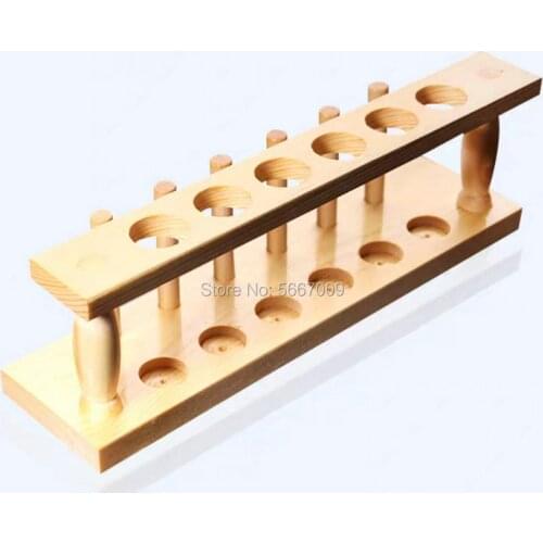 Lab Wooden test tube rack 6holes 12holes tube holder with hole size 23mm for school experiment