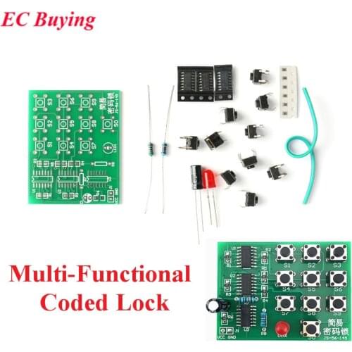1 Set Multi-Functional Coded Lock Suite Simple Electronic Circuit Password Lock Module DIY Kits Fun Electronic Training Parts