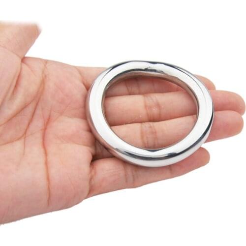 Stainless Steel Arc Penis Rings Bondage Lock Cock Ring Heavy Duty Male Metal Ball Stretcher Delay Ejaculation Sex Toys For Men