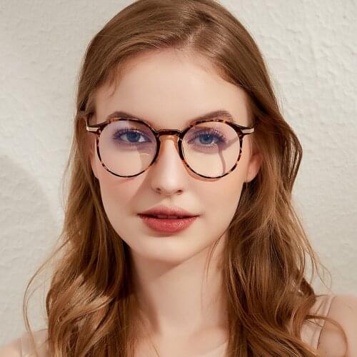 Vintage Oversized Retro Round Metal Spectacles Frame Women Men Anti Blue Light Blocking Eye Glasses Protection Clear Len Eyewear