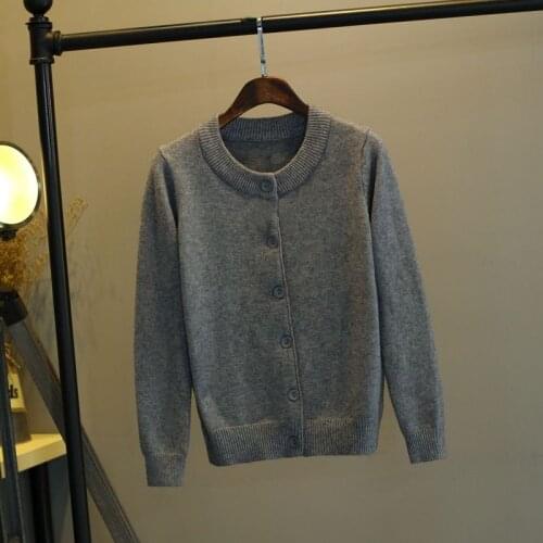 Thick Knitted Cardigan Womens Long Sleeve round Neck Thickened Short and Simple Knitwear Sweater Coat Womens Sweater Thick