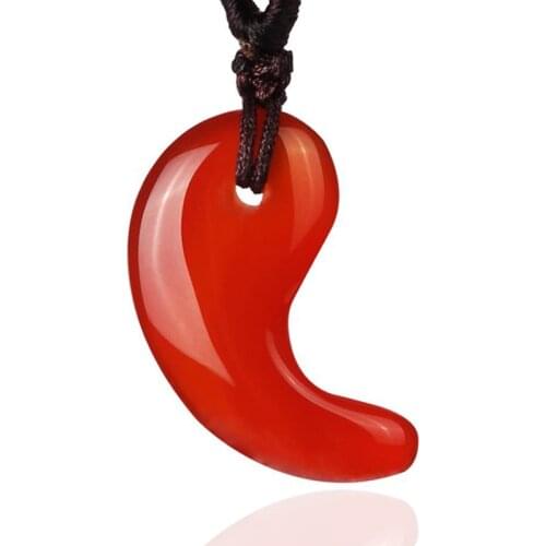Natural Obsidian Pendant Tai Chi Pendant Necklace Magatama Agate Pendant Lucky Amulet Jade Jewelry Gift Men Women