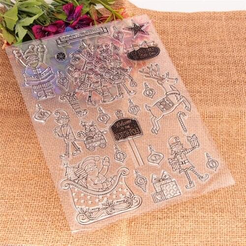 16*22CM Gingerbread Man Transparent Clear Stamps / Silicone Seals Roller Stamp for DIY scrapbooking photo album/Card Making