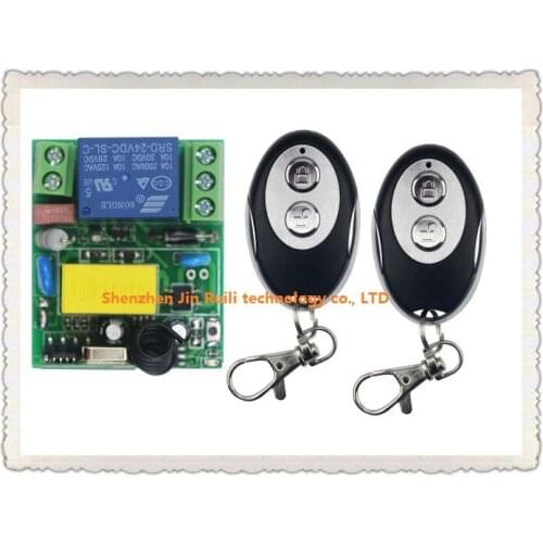 New AC220V 1CH RF Wireless Mini Switch Relay Receiver + 2pcs ellipse shape Transmitters for Appliances Gate Garage Door JRL4233