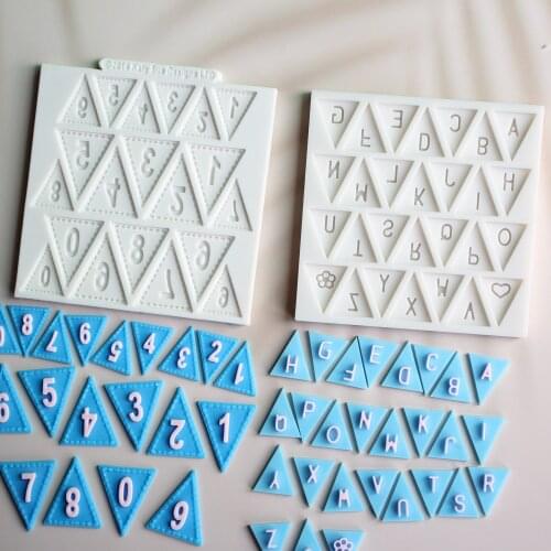 Flag Shape Letters & Numbers Silicone Mold Fondant Cake Decorating Mold Sugarcraft Chocolate Baking Tool For Cakes Gumpaste Form
