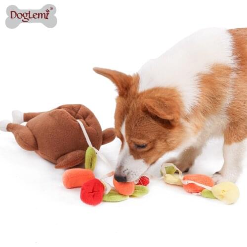 Dog Snuffle Toy Pet Snuffle Toys IQ Training Fry Chicken Dog Plush Toys Drop Shipping