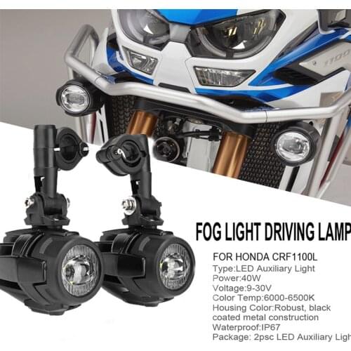 40W LED Auxiliary Lights 6000K Super Bright Fog Driving Light Kits DRL for Motorcycle