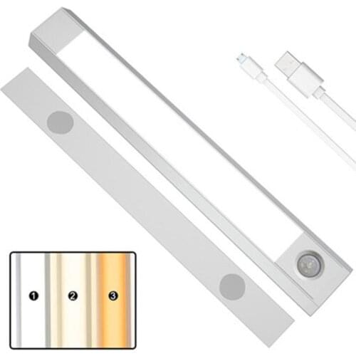 LED Closet Light 60LEDs Motion Sensor Night Lights Wardrobe Smart Lamp USB Rechargeable Under Cabinet Lights for Kitchen Bedroom