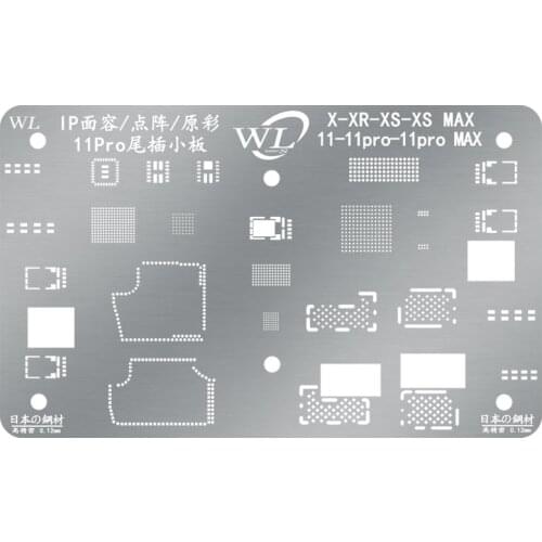 WL Face Dot Matrix BGA Reballing Stencil for X XS XSMAX 11 11Pro Max Face ID/Original Color/Tail Plug Small Tin Plate
