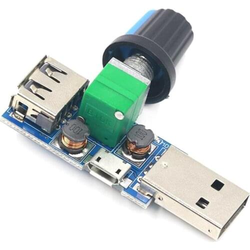 5V-12V 5W USB Fan Stepless Governor Controller Switch Electric Fan Speed Regulator Module Multi-Gear Auxiliary Cooling Tool