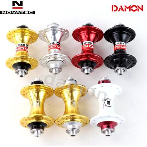 Original Novatec A215SB 20 24 28 Holes Folding Balance Push Sliding Bikes 74mm 2 Bearings Bicycle Front Hubs With Quick Release