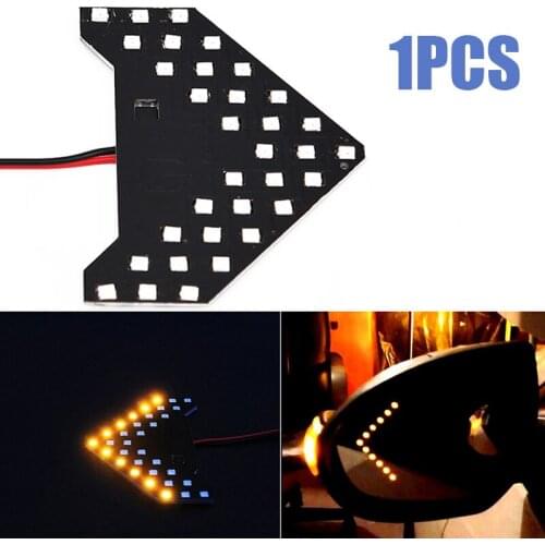 1Pcs Car Dynamic LED Side Marker Turn Signal Lamp Side Wing Rearview Mirror Indicator Amber Arrow 33SMD Universal Use Car Lights