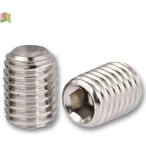 10/50pcs M2 M2.5 M3 M4 M5 M6 M8 DIN916 A2-70 304 stainless steel Hex Hexagon Socket Allen Cup Point Grub Screw Set Bolt