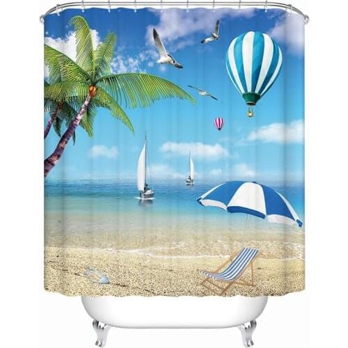 1800x1800mm Customized blue ocean bathroom shower curtain waterproof thickening mold seagull curtain partition curtain curtain