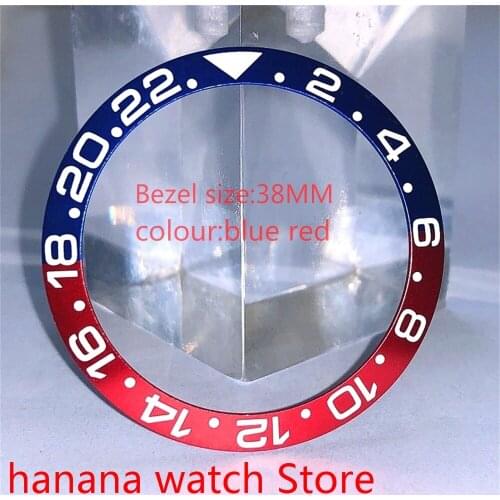 38 mm blue red ceramic watch glass bezel inserts for 40 mm men’s dial interchangeable accessories 31mm inner diameter