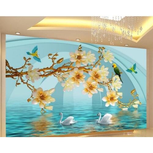 3d wallpaper flower 3D stereoscopic magnolia backdrop 3d murals wallpaper for living room Home Decoration