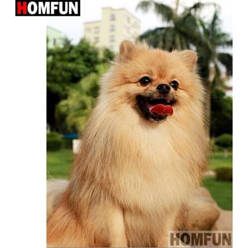 HOMFUN Full Square/Round Drill 5D DIY Diamond Painting "Animal dog" Embroidery Cross Stitch 5D Home Decor Gift A17713