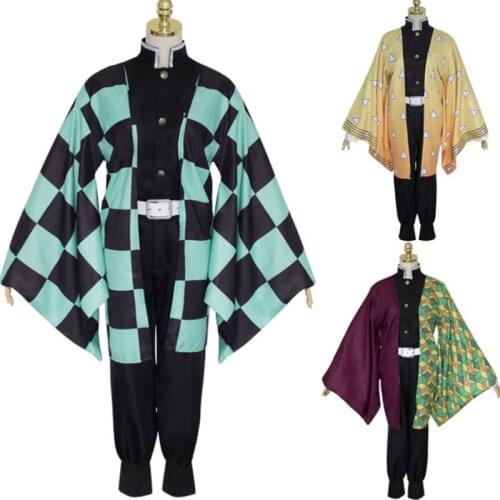 Anime Blade Of Demon Cosplay Costumes Tanjirou Kamado Zenitsu Agatsuma Giyuu Tomioka Cosplay Costume Halloween Kimetsu No Yaiba