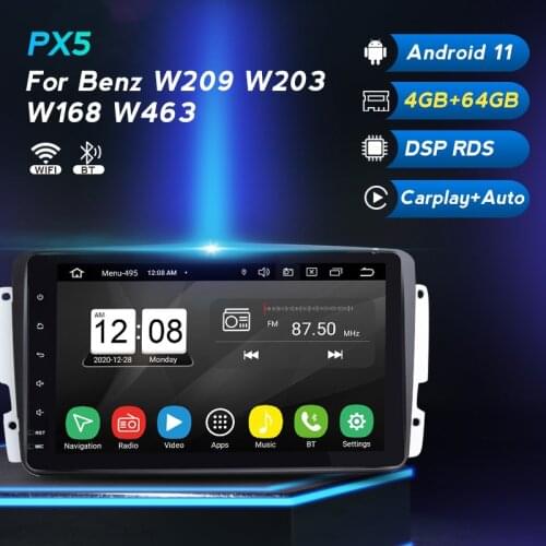 Android 11 Car Multimedia GPS Radio Player 4G LTE For BENZ W209 W203 W168 W463 Full Touch Screen DSP RDS Built-in Carplay