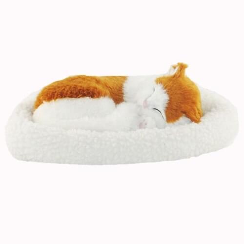 Free shipping lucky charm sleeping cat with breathing simulation cat decoration model toy