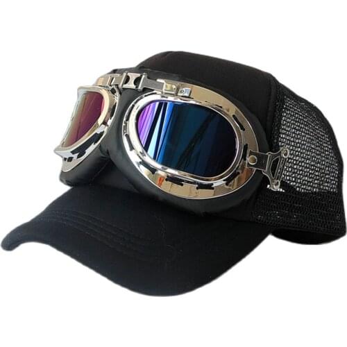 Kids women pilot summer glass cotton baseball cap hip hop Mesh snapback with Glasses Baseball Cap