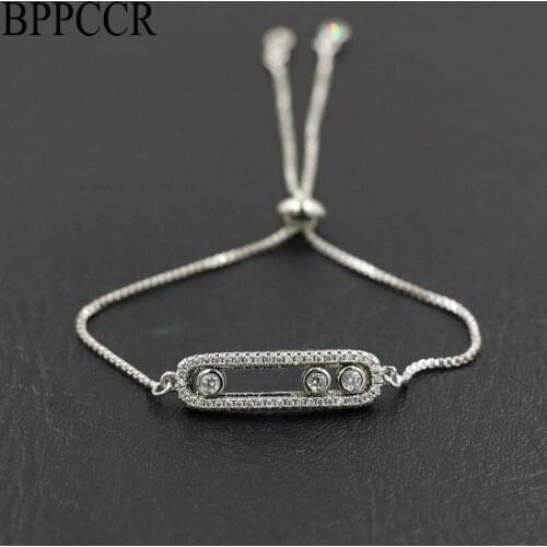 BPPCCR Top Designer Turnable Sliding Crystal Zircon AAA Brilliant Bracelets Men Women Love Couple Shiny CZ Lucky Pulseira