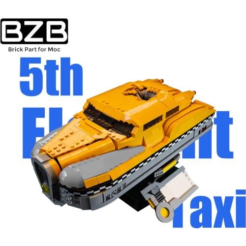BZB MOC 24874 Science Fiction Movie Fifth Element Flying Taxi 24874 Future City Car Building Block Model Kids DIY Toys Best Gift